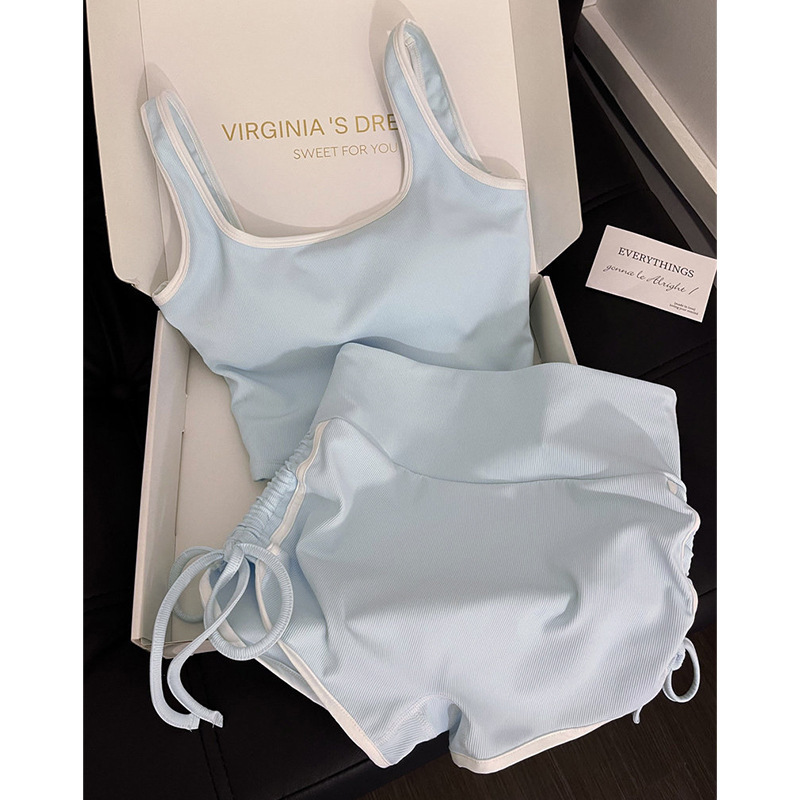 Summer Pure Desire Style Yoga Two-Piece Set with Chest Pads and Straps for Women, New Style, Can Be Worn Outside, Slim Fit, Slimming Shorts, Home Wear