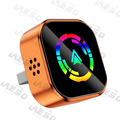 Box: Simsiz CarPlay və Android Auto - q1a-orange-color-coded-metal-glass-wireless-carplay-android-auto-2-in-1-adapter-overseas-system-only