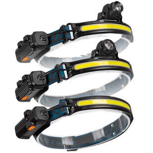 Headlamp Wholesale USB Charging Waterproof Cob Headlamp Strong Light Dual Light Source Fishing Camping Style Sensor Headlight Searchlight