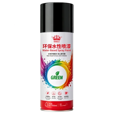 Water-based spray paint for walls, white wood paint for repair, eco-friendly color-changing latex paint for home use, renovation, and graffiti painting (Avtomobil boya qələmləri) - huangka-eco-friendly-water-based-spray-paint-450ml-black
