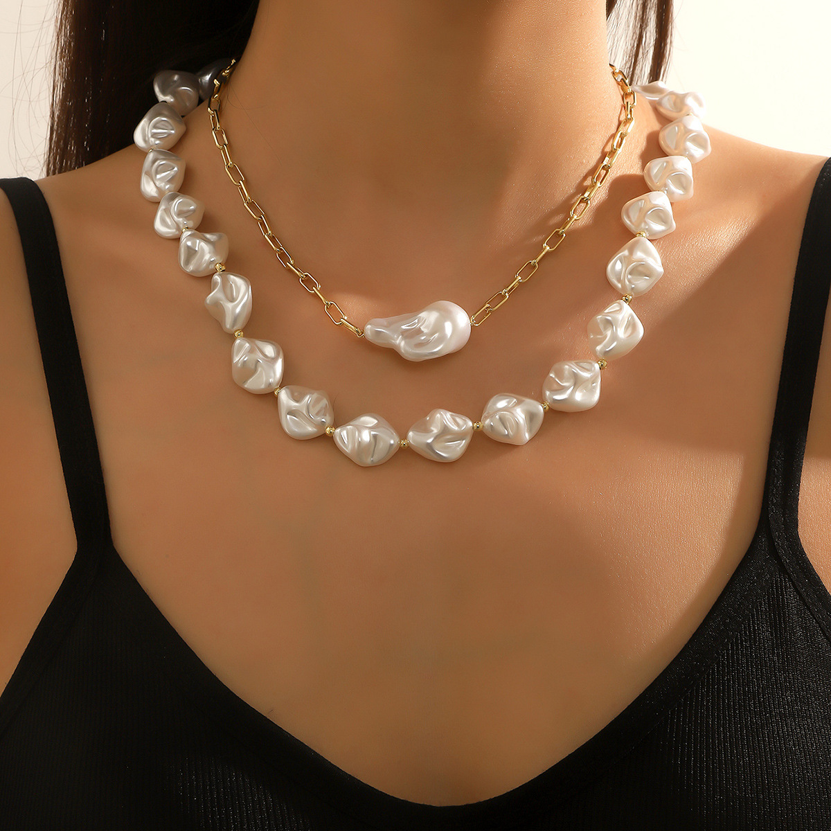 Simple Style Classic Style Solid Color Imitation Pearl Alloy Wholesale Necklace display picture 1