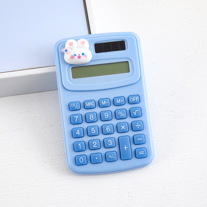 Calculadora mini de dibujos animados, diseño creativo para estudiantes