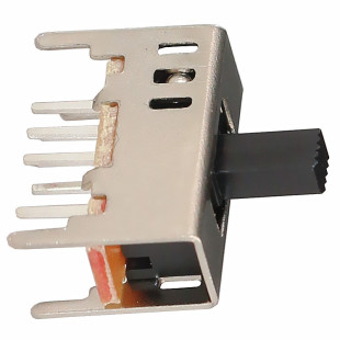 Sk130D1 Double-Row Six-Pin Three-Position Vertical Sliding Toy Power Switch Handle Black Shell Toggle Switch