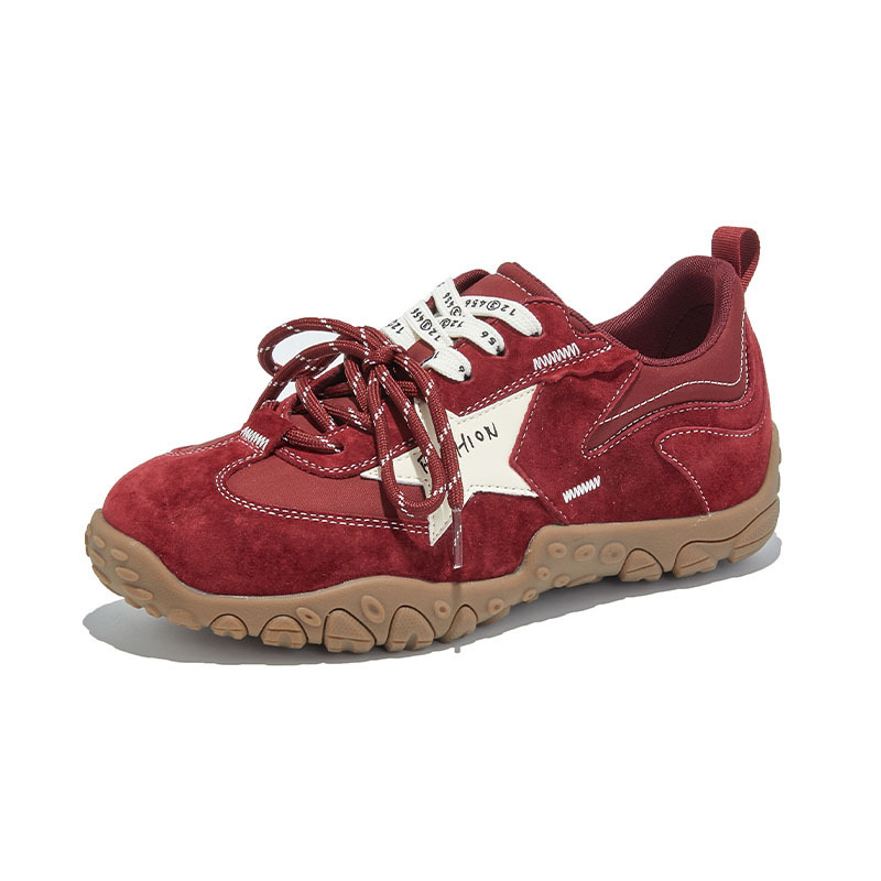 Zapatos de entrenamiento de la universidad nuevos zapatos Agan aumentan la altura de los zapatos deportivos de mujer casual cm de cuero de otoño rojo