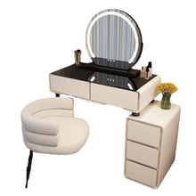 新款卧室梳妆台床头柜真岩板一体化妆桌现代简约小户型化妆台