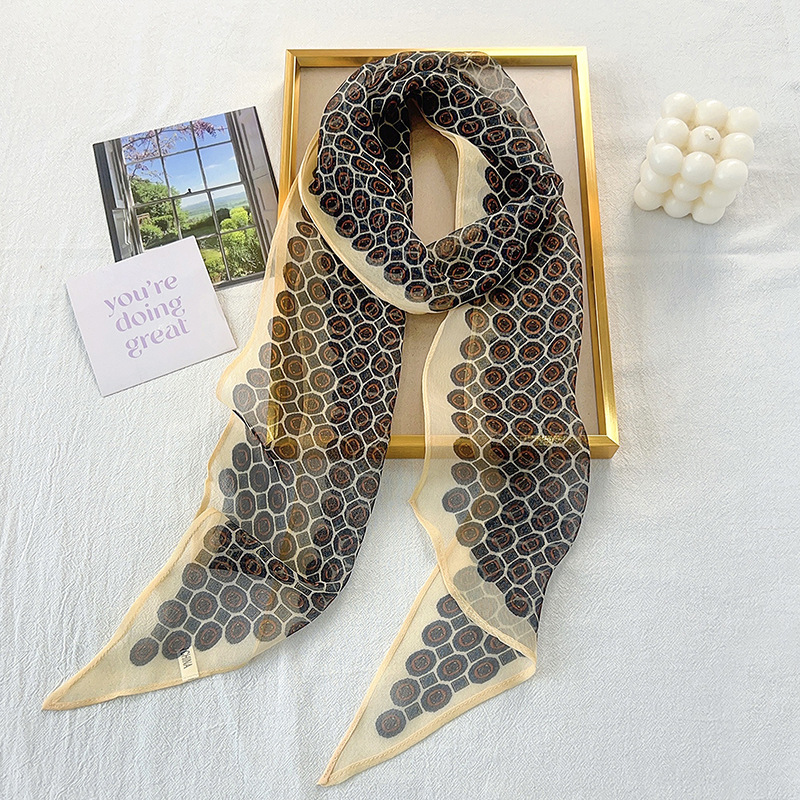 Cinta de impresión fina de alta calidad de primavera y verano, estilo INS, decoración de ropa de nicho retro, cinta de gasa, regalo de vacaciones