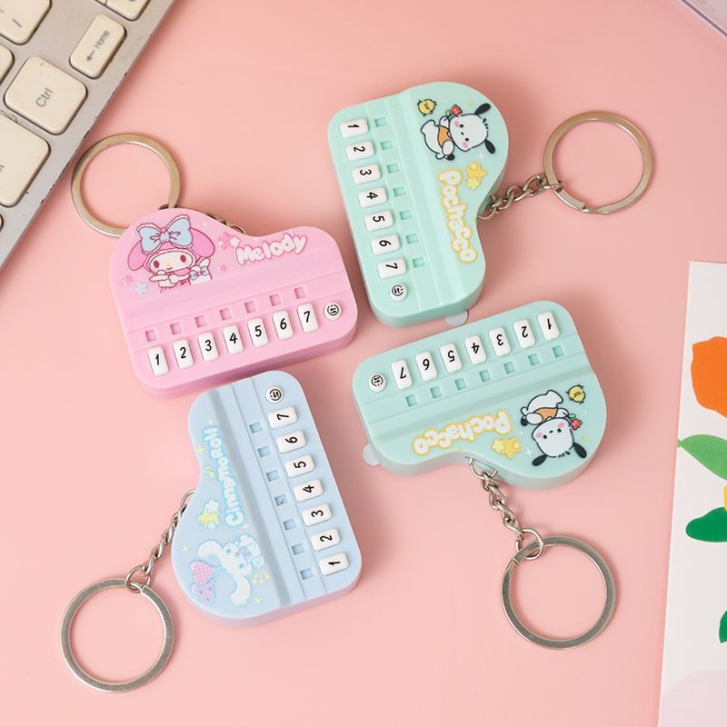 創意ミニピアノキーホルダー発光益智ハンドヘルド音楽電子オルガン玩具カバンストラップ|undefined