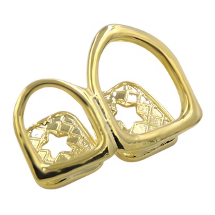 Europe and the United States new hot selling hip-hop braces gold plated two hollow fangs braces gold braces single teeth props