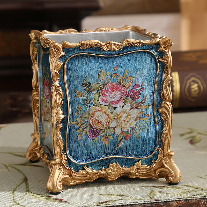 블루 브러시드 펜 홀더