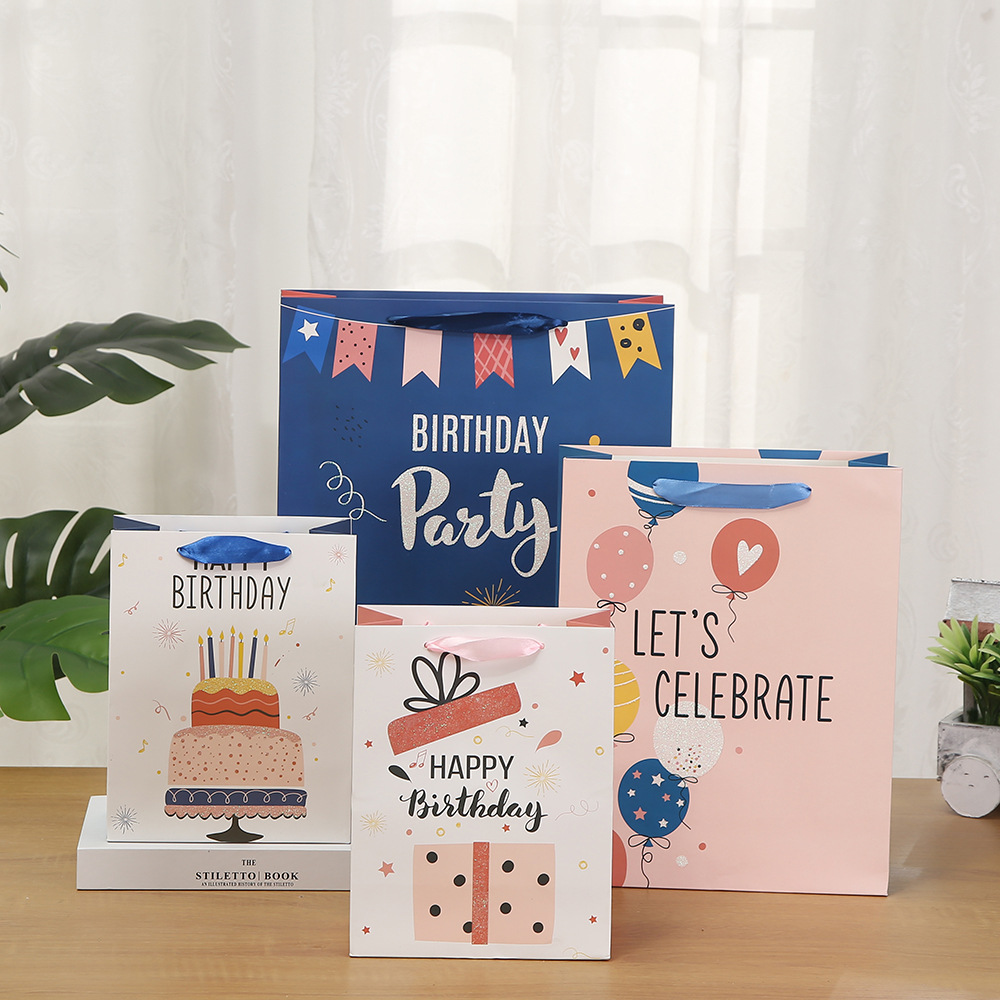 White paper paper bag party birthday gif...