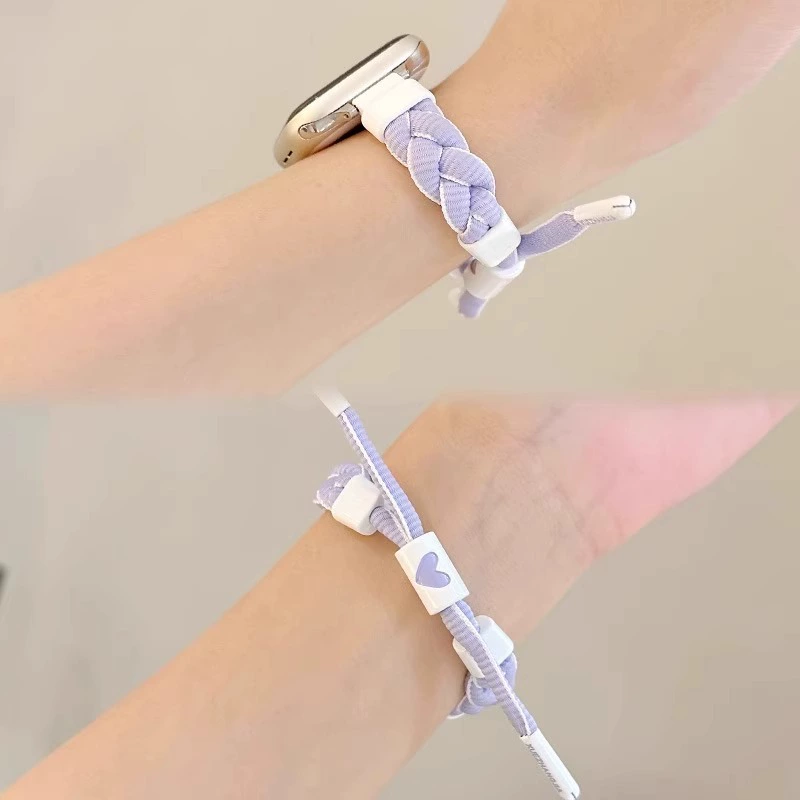 Совместимо с Apple S10 часы iwatch9 ремешок applewatch8 брашенная верёвка S9 девочки S8 ниша S7