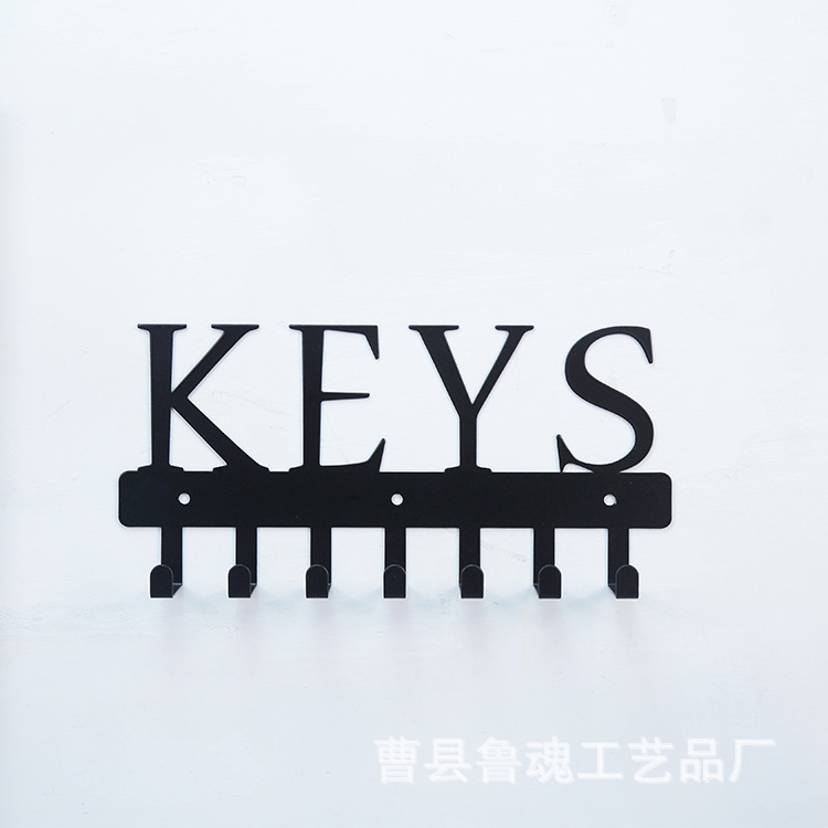 Estante de hierro transfronterizo Estante de gancho clave de pared Llaves inglesas Abrigo de hierro y gancho de sombrero Gancho clave de hierro