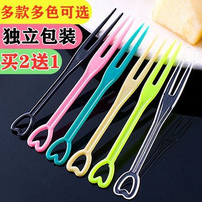 disposable fruit Fork Cake fork West Point Plastic Try to eat Dessert Moon Cake ktv Party transparent