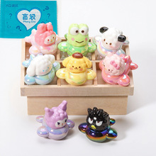 电镀三丽鸥飞机diy饰品树脂配件盲袋摆件挂件钥匙扣批发卡通立体