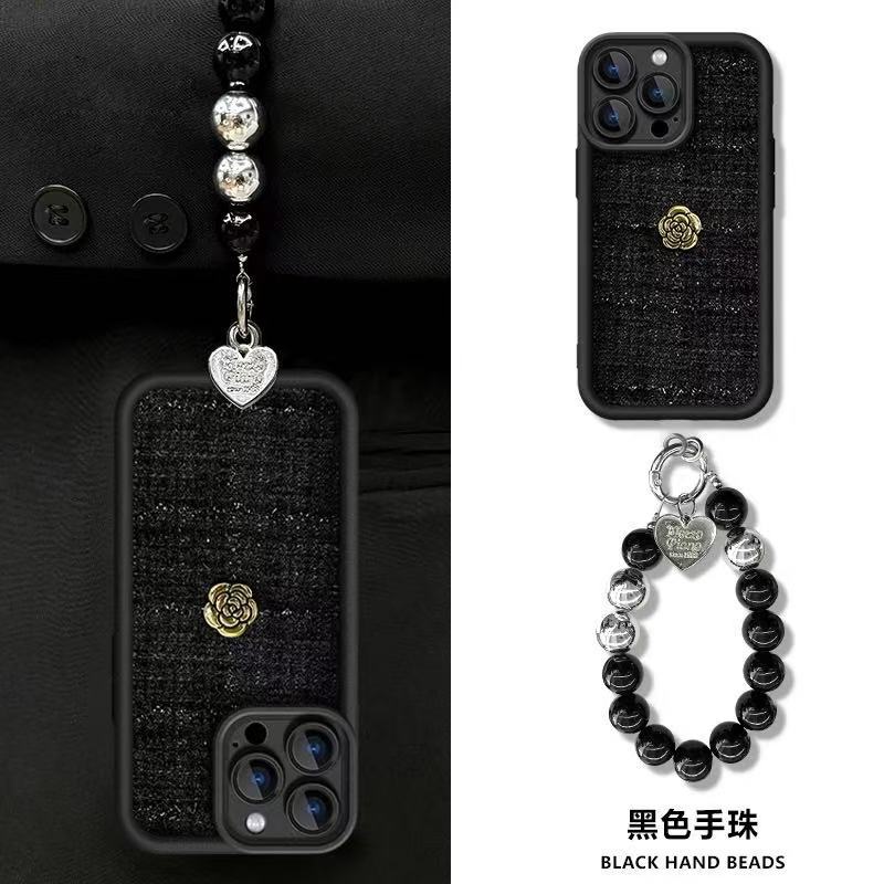 秋冬小香风针织山茶花适用iPhone16promax苹果15手机壳14新款13软