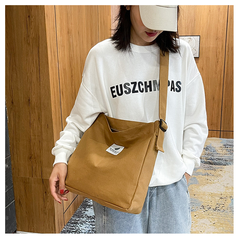 Large-capacity, fashionable and simple canvas bag, 2025 new style, casual and artistic shopping bag, versatile, shoulder crossbody bag undefined