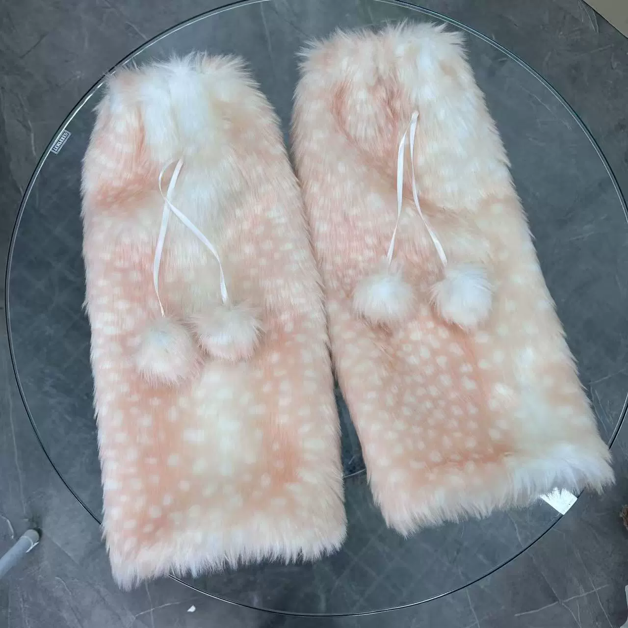 Plush Mori Hat (Mori) Deer Lace Bonnet, Thick Warm Faux-Fur, Cute Japanese Lolita Style