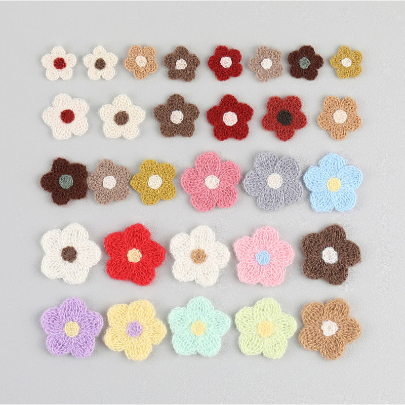 2/3cm Wool Five-Petal Flower Small Flower Handmade Accessories Brooch Hair Accessories Children's Clothing Shoe Flower Hat Accessories Materials 2/3cm Wool Five-Petal Flower Small Flower Handmade Accessories Brooch Hair Accessories Children's Clothing Shoe Flower Hat Accessories Materials