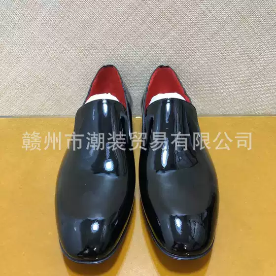 CL andgz men's red sole shoes black patent leather loafers genuine leather business formal shoes derby oxford shoes