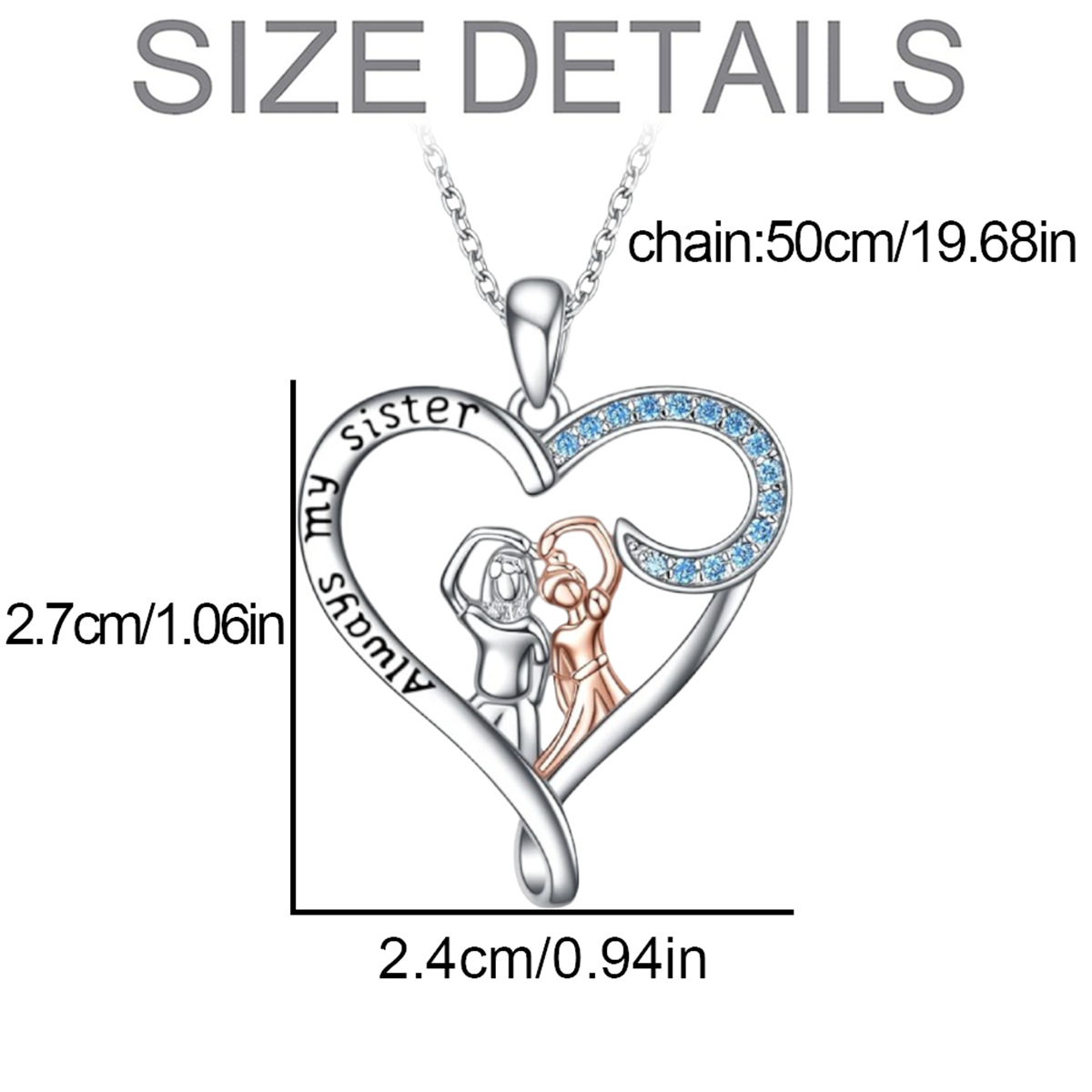 ¡Oferta! Nuevo collar con colgante elegante y hermoso de "Hermanas Amor", exquisita joyería para dama._voghion.com