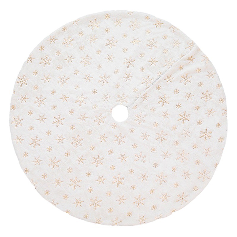 Falda para árbol de Navidad transfronteriza, falda para árbol de lentejuelas con copos de nieve nacarados, falda para árbol bordada de felpa blanca, decoración para árbol de Navidad
