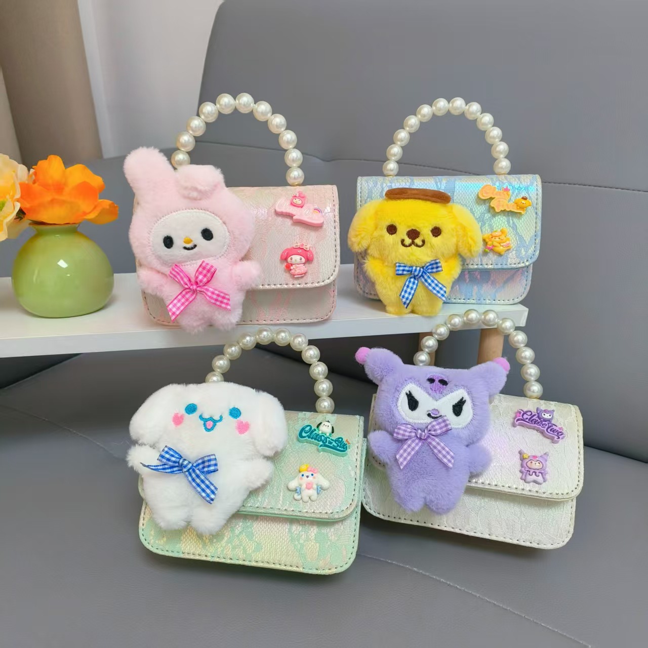 Melody bolso infantil princesa bolso de perla niña billetera de Año Nuevo bolso de hombro cadena