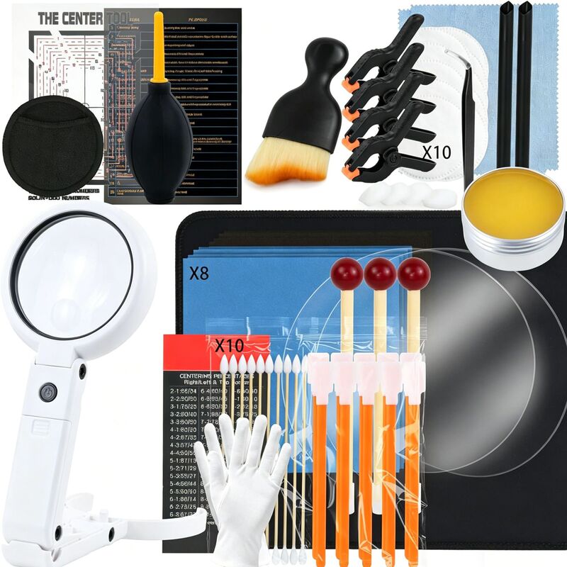 Card care and cleaning kit, LED magnifying glass and card grading focusing tool suitable for grading card maintenance Card care and cleaning kit, LED magnifying glass and card grading focusing tool suitable for grading card maintenance