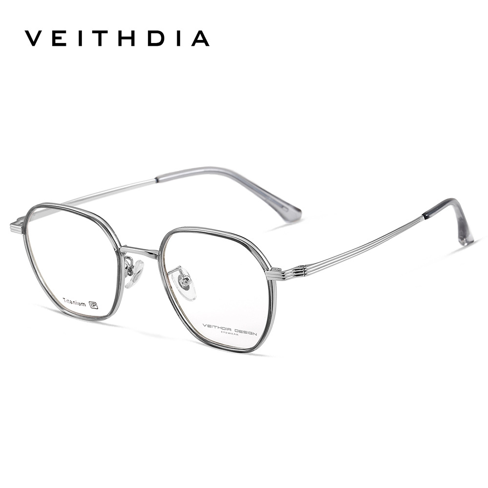 Pie de titanio puro polígono marco de espejo de miopía óptica retro para hombres y mujeres marco pequeño puede estar equipado con grado al por mayor 5037