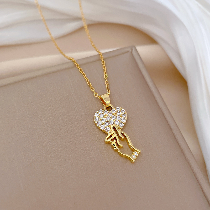 Gorgeous Full Diamond Necklace For Women Versatile Collarbone Chain_voghion.com