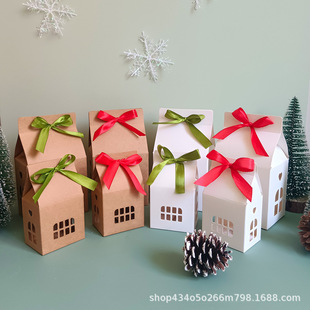 Creative Christmas House Gift Box Christmas Gingerbread House Packaging Box Biscuits Candy Chocolate Packaging Paper Box