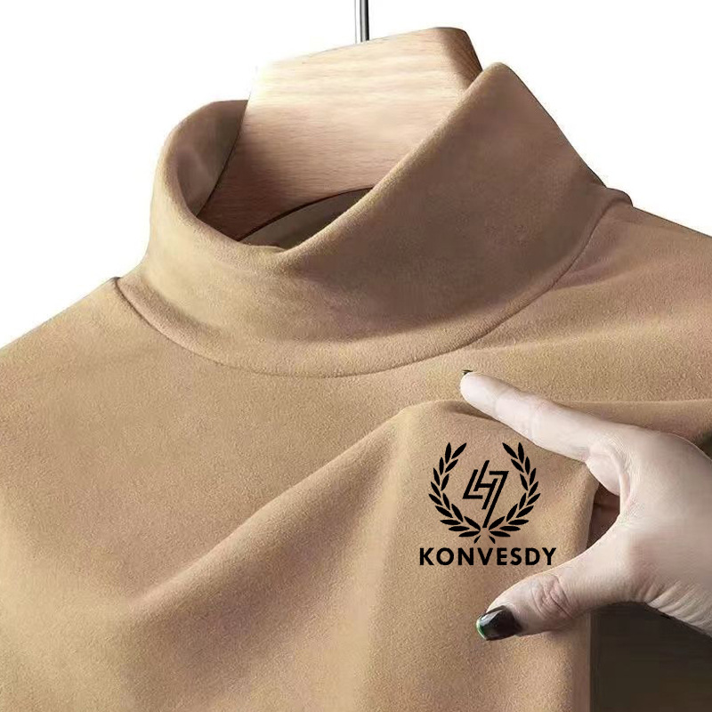 Direct de fábrica cálida piel-amistoso SLIM-Fit terciopelo a prueba de frío caliente media turtleneck ropa interior de los hombres