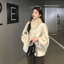 千金貂貂复古仿水貂环保貂皮大衣狐狸毛领皮草毛毛外套女冬
