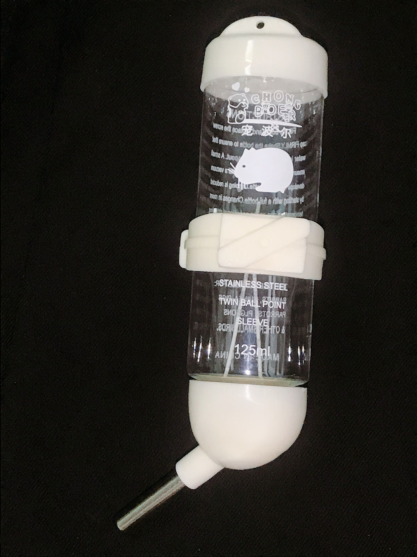 Fabricante mayorista Boer conejo hervidor de agua 125ml bebedor de acero hervidor de agua fija conejo suministros hámster