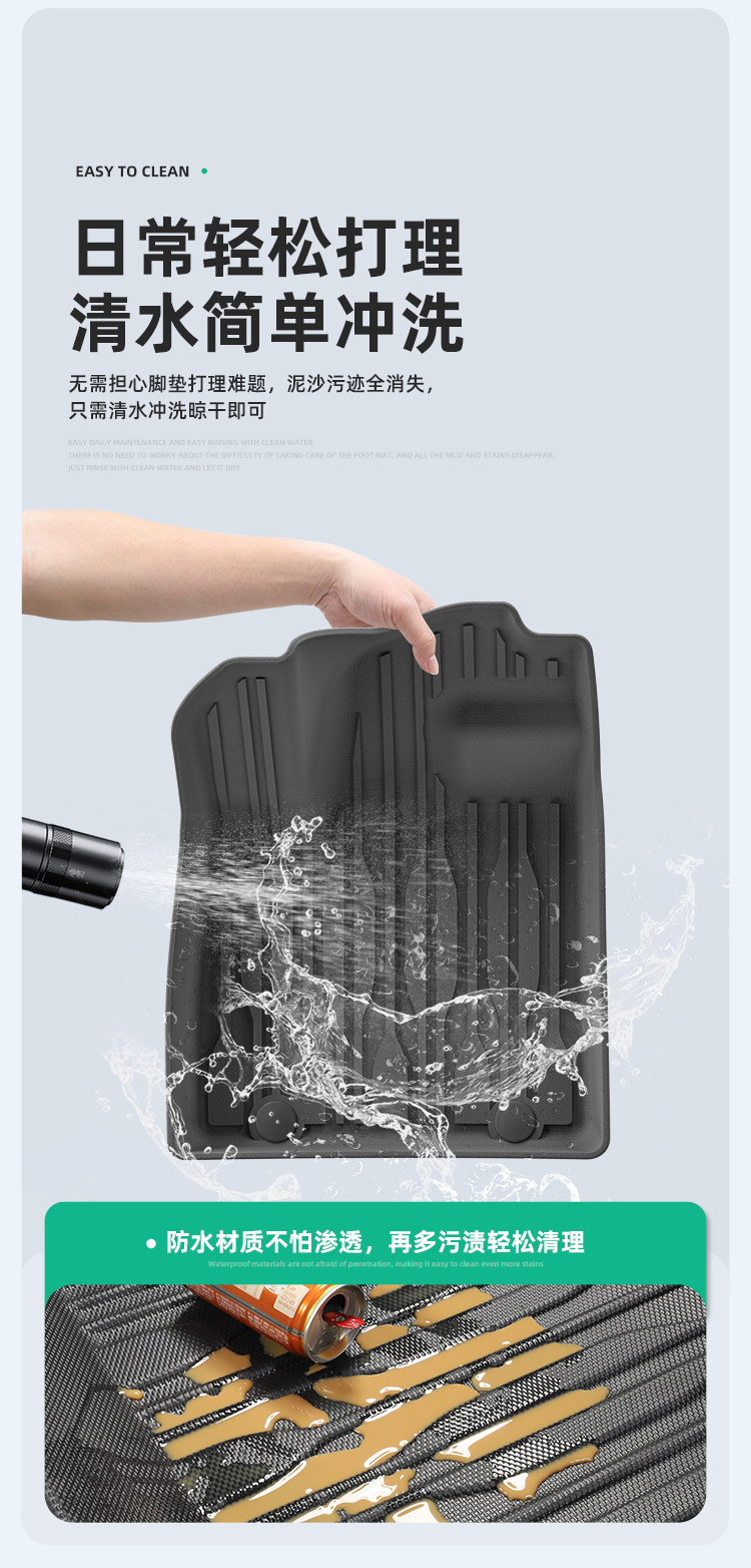 Suitable for 24-26 Models of Byd Yuan Up/Atto2 Car Floor Mats, Tpe Seat Back Cushions, and Trunk Mats