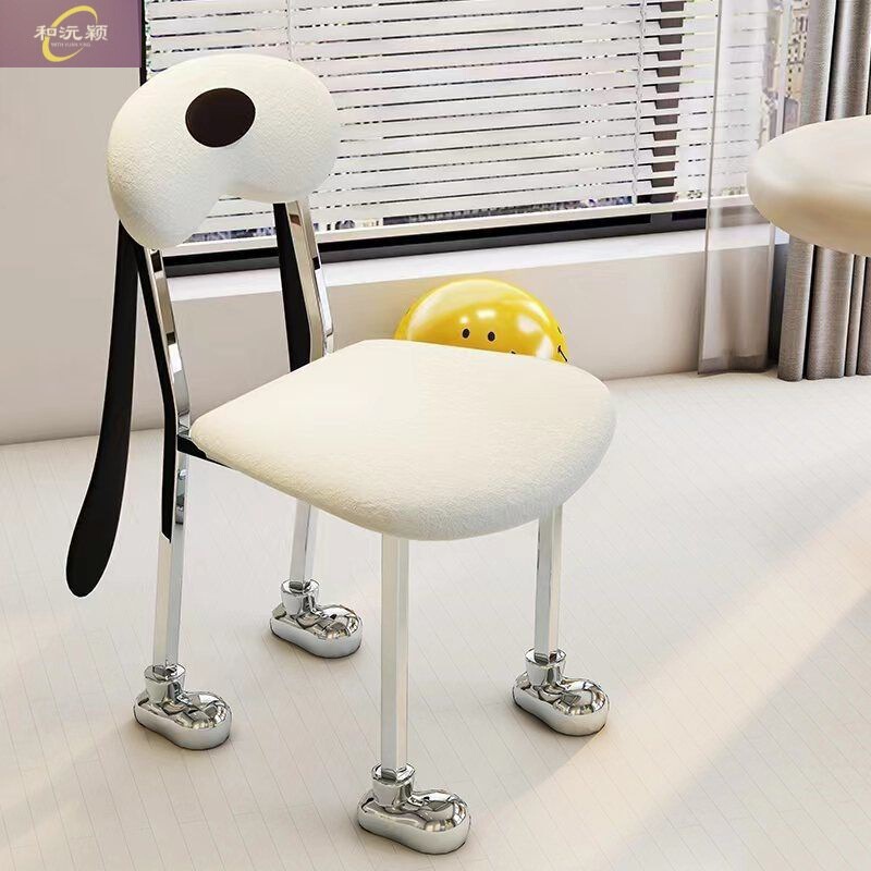 Cute Dog-Shaped Backrest Chair for Home Use, Dining Chair, Modern Living Room, Bedroom, Multi-Environment Universal Chair