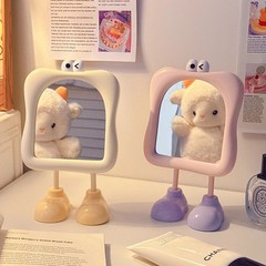 鏡 化粧鏡 かわいい 卓上 置ける 携帯用 大きな目 鏡 学生寮 家庭用 高品質 大きな足 鏡