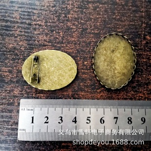 Brooch accessories 30x 40 Oval Time Gem lace pin empty holder European standard environmental protection fabric DIY brooch New