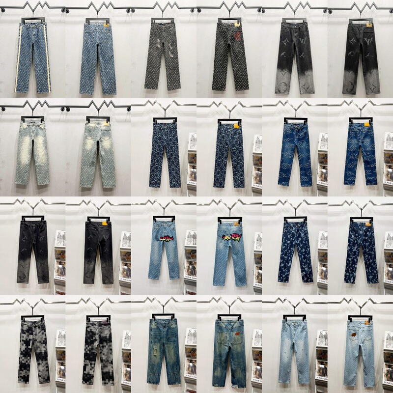 Cross-Border. Authentic Version. Lv L Brand Monogram Jeans 25 New Straight-Leg Pants Cross-Border. Authentic Version. Lv L Brand Monogram Jeans 25 New Straight-Leg Pants