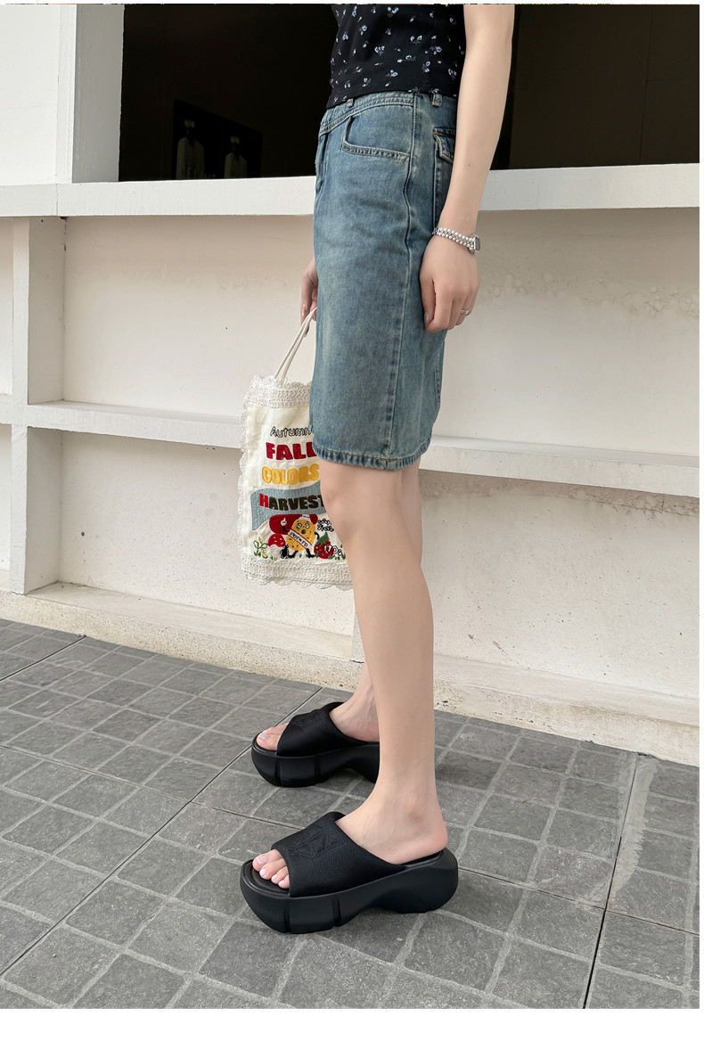 Dép sandal nữ đế dày gót cao mũi hở phong cách thể thao — Màu đen, Màu xám chi tiết 15