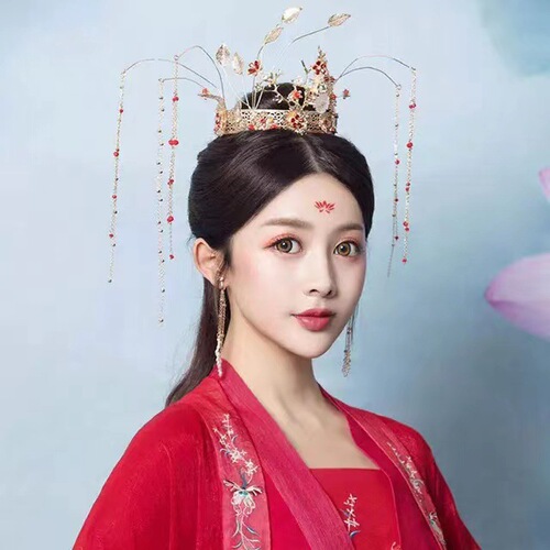 Hanfu headwear hair crown women's ancient style simple hair accessories Wei and Jin Dynasty costume phoenix crown retro tassel hairpin hairpin
