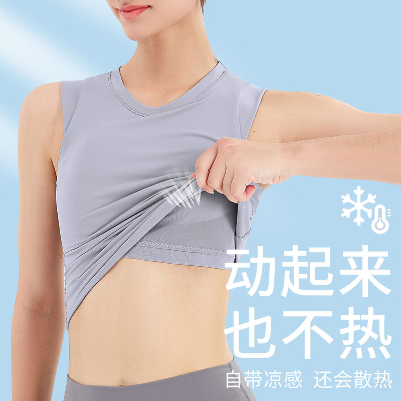 Summer Sports Bra Women's Fitness Quick-Drying Top Outer Wear Shockproof Yoga Nylon Glossy Bra Vest