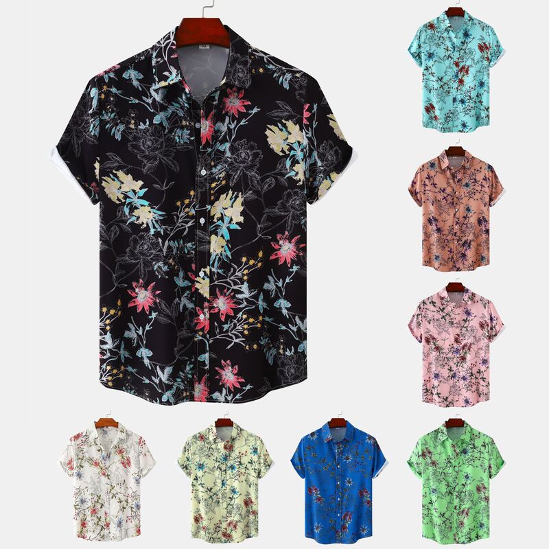 2024 Summer New EBAY AliExpress Amazon Floral Men's Casual European Size Shirt Short Sleeve Floral Shirt Men 2024 Summer New EBAY AliExpress Amazon Floral Men's Casual European Size Shirt Short Sleeve Floral Shirt Men