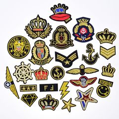 免燙金線自粘刺繡徽章布貼衣服補丁貼羽絨修飾牛仔褲補洞背包裝飾