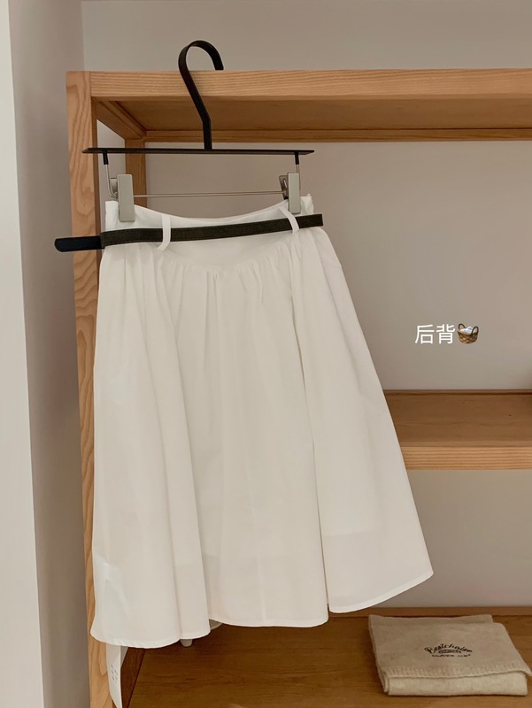 【WGWE】6707韩版百搭显瘦高腰显瘦A字裙女中长款半身裙配腰带潮|undefined