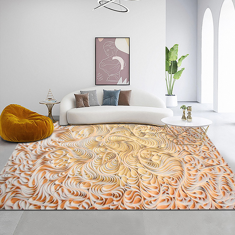 Alfombras de sala de estar de alta gama, estampado comercial, alfombras de piso, alfombras de mesa de té, alfombras de cama resistentes a la suciedad y fáciles de cuidar.