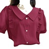 Silk shiffon doll, summer shirt, bra top, doll collar, oversize, western style
