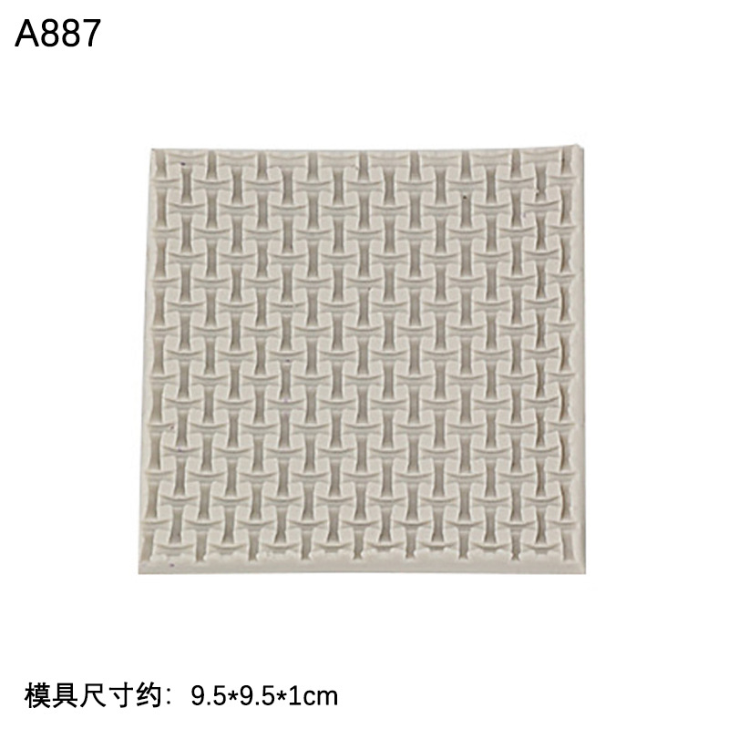 Molde de impresión patrón tejido silicona fondant arcilla molde DIY pastel hecho a mano hornear aromaterapia accesorios yeso