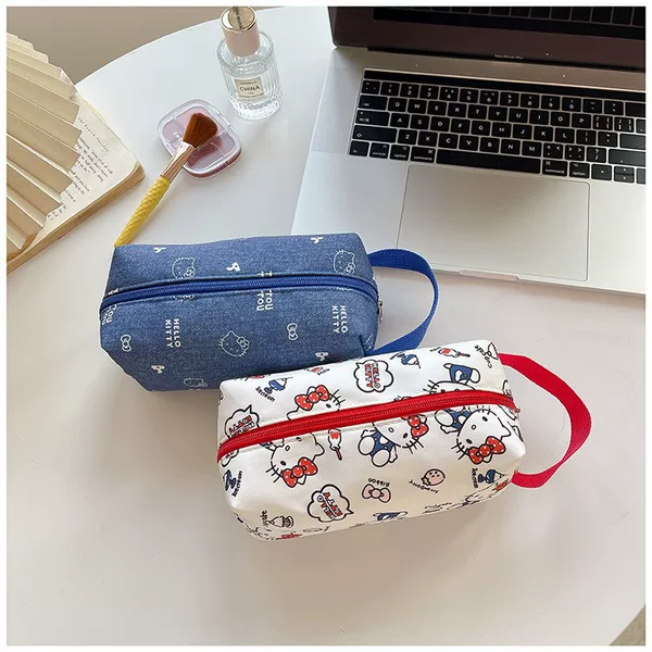 New Style Small Fresh Large Capacity Cute Pencil Case Student Stationery Box Cartoon Storage Bag Niche Cosmetic Bag Wholesale