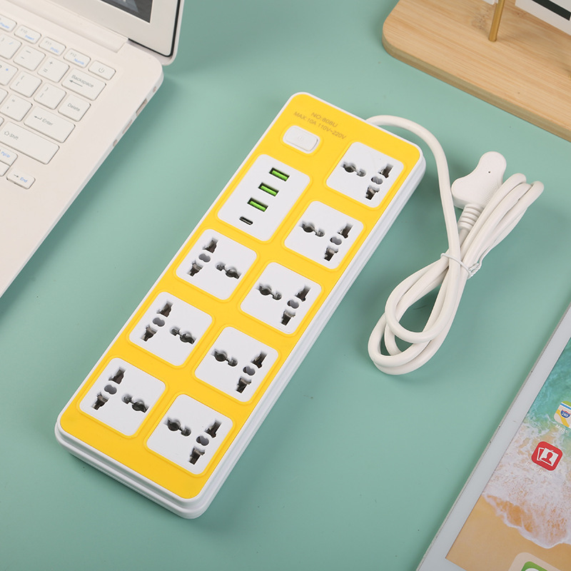 Conector de exportación de comercio exterior USB interruptor multifunción de oficina en el hogar con cable 3USB + 1Type-c