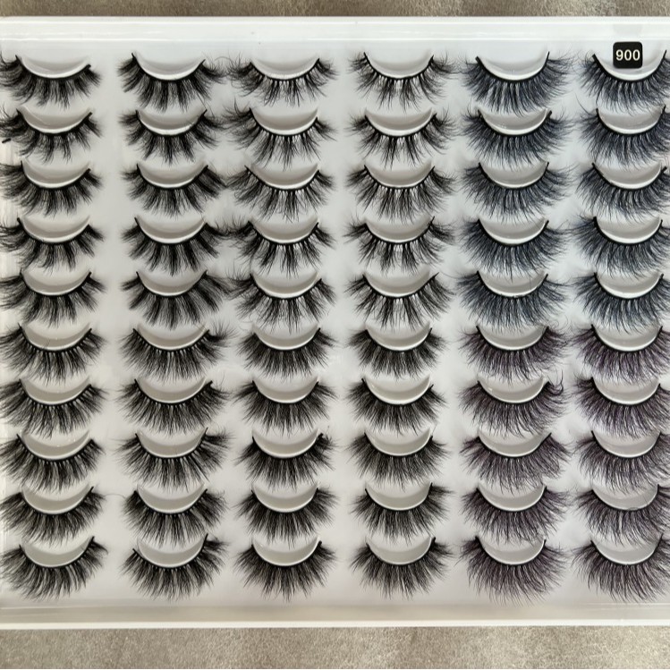 30 pares de comercio exterior Venta caliente mullido grueso imitación pelo de visón pelo de explosión europeo y americano rizado pestañas desordenadas